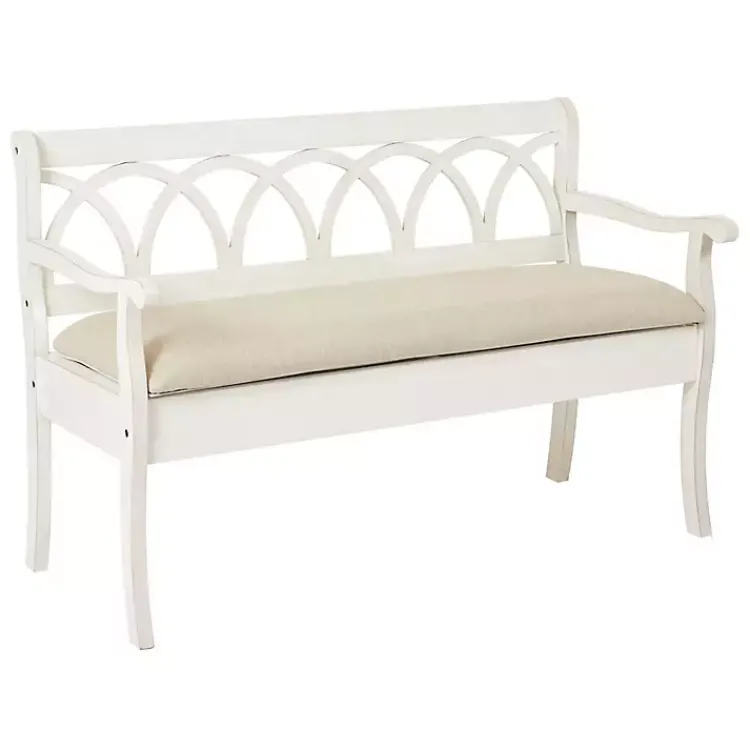 Entryway Furniture-Kirklands Home Off-White Cartland Storage Bench