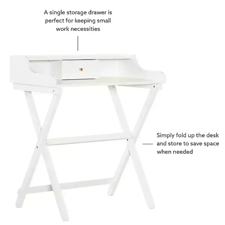 Office Furniture-Kirklands Home Folding Caty Desk White