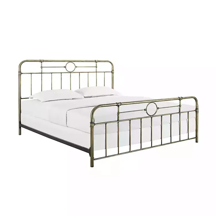 Beds & Headboards-Kirklands Home King Size Bronze Pipe Bed Frame Brown
