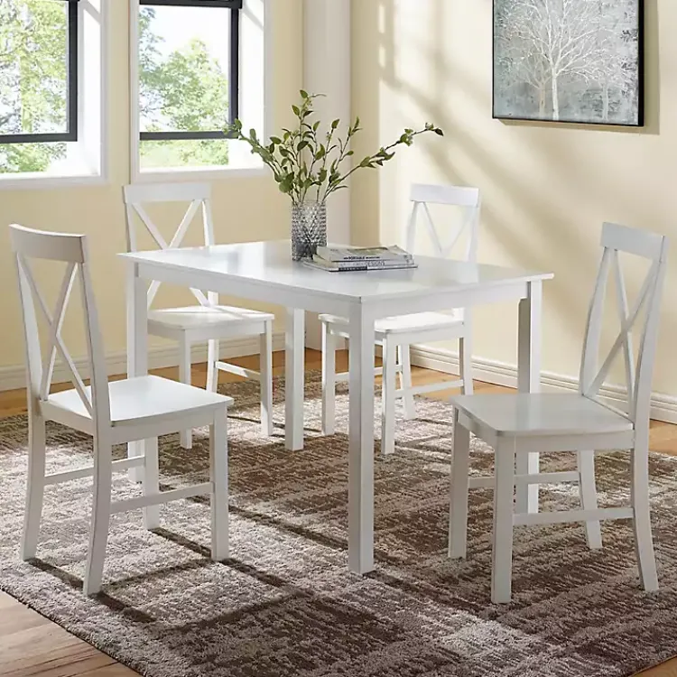 Dining Sets-Kirklands Home White Solid Wood 5-pc. Dining Set