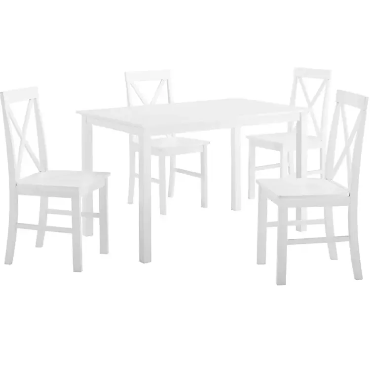 Dining Sets-Kirklands Home White Solid Wood 5-pc. Dining Set