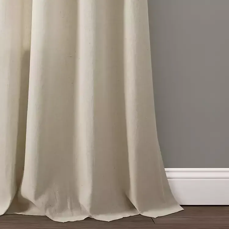 Curtains & Drapes-Kirklands Home Dark Linen Lace Curtain Panel Set, 84 in. Tan