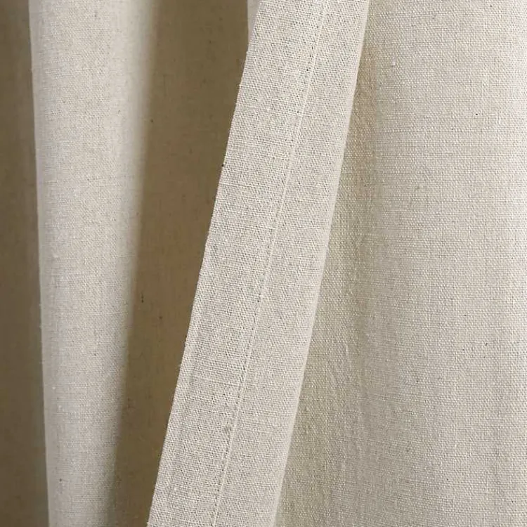 Curtains & Drapes-Kirklands Home Dark Linen Lace Curtain Panel Set, 84 in. Tan