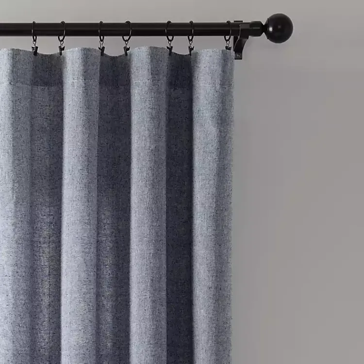 Curtains & Drapes-Kirklands Home Navy Nantucket Fringe Curtain Panel Set, 84 in.