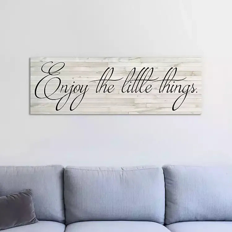 Wall Quotes & Signs-Kirklands Home Enjoy the Little Things Canvas Art Print, 36x12 White