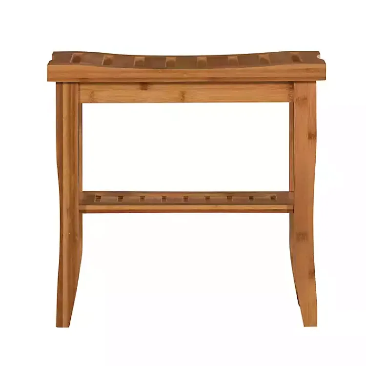 Bathroom Furniture-Kirklands Home Sumter Bamboo Bathroom Stool