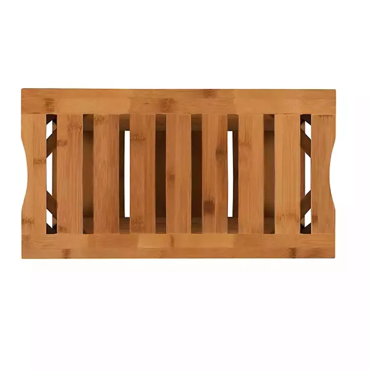 Bathroom Furniture-Kirklands Home Sumter Bamboo Bathroom Stool