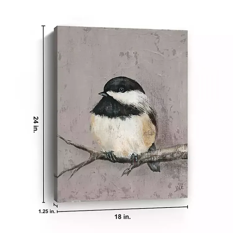 Canvas Art-Kirklands Home Winter Bird IV Giclee Canvas Art Print Gray