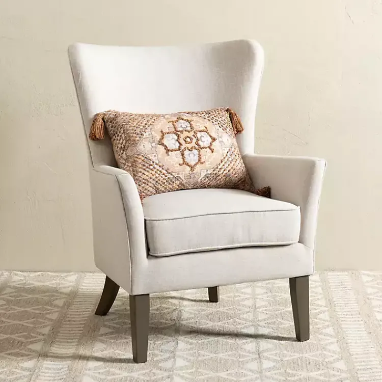 Accent Chairs-Kirklands Home Upholstered Armchair Ivory