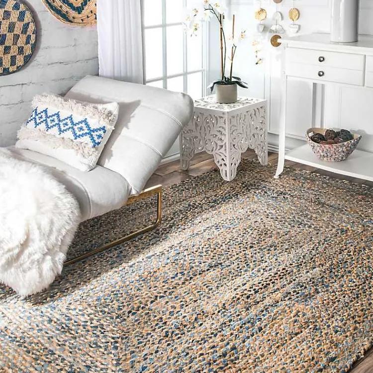 Area Rugs-Kirklands Home Ella Hand Braided Jute Rug, 7x9 Tan