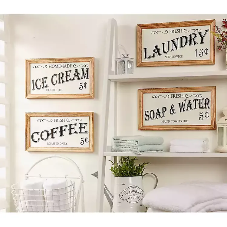 Wall Quotes & Signs-Kirklands Home Wood and Metal Coffee Framed Plaque White