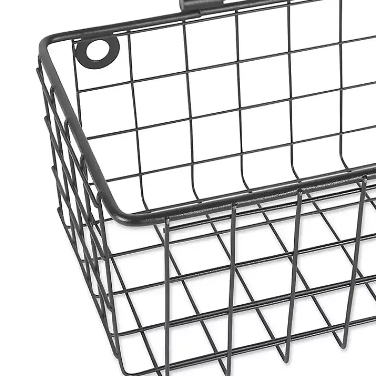 Shelves-Kirklands Home Gray Wire Wall Baskets, Set of 2