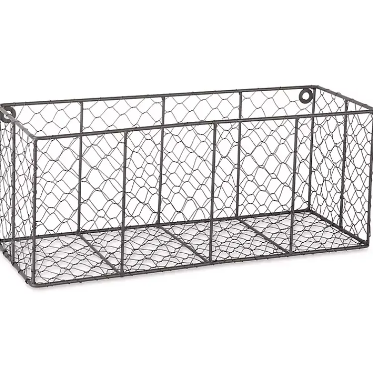 Wall Storage-Kirklands Home Large Wall Hanging Chicken Wire Baskets, Set of 2