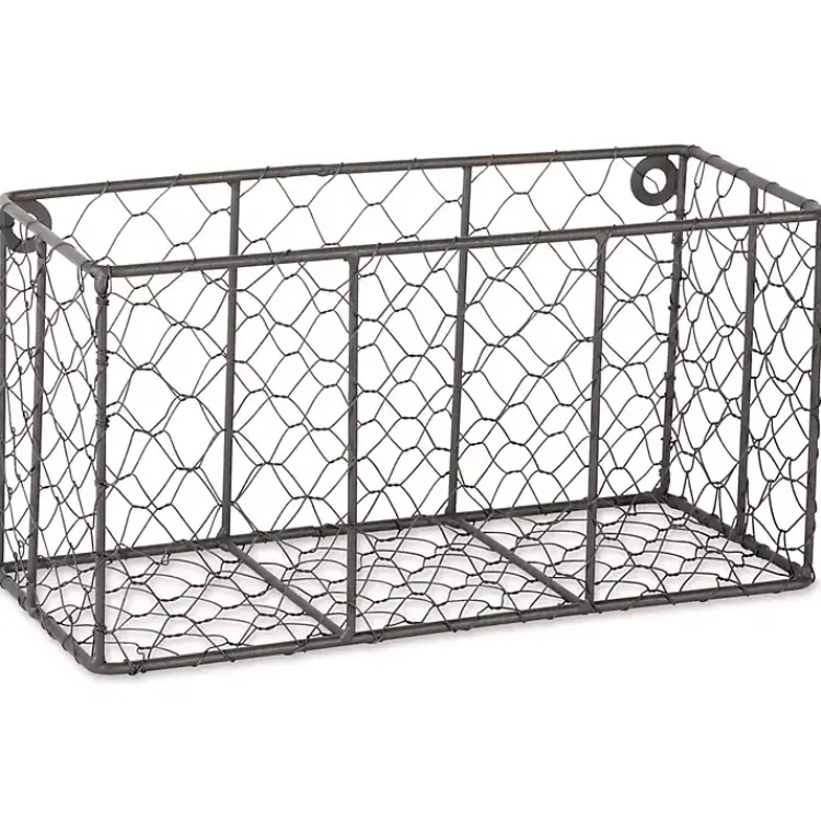 Wall Storage-Kirklands Home Small Wall Hanging Chicken Wire Baskets, Set of 2