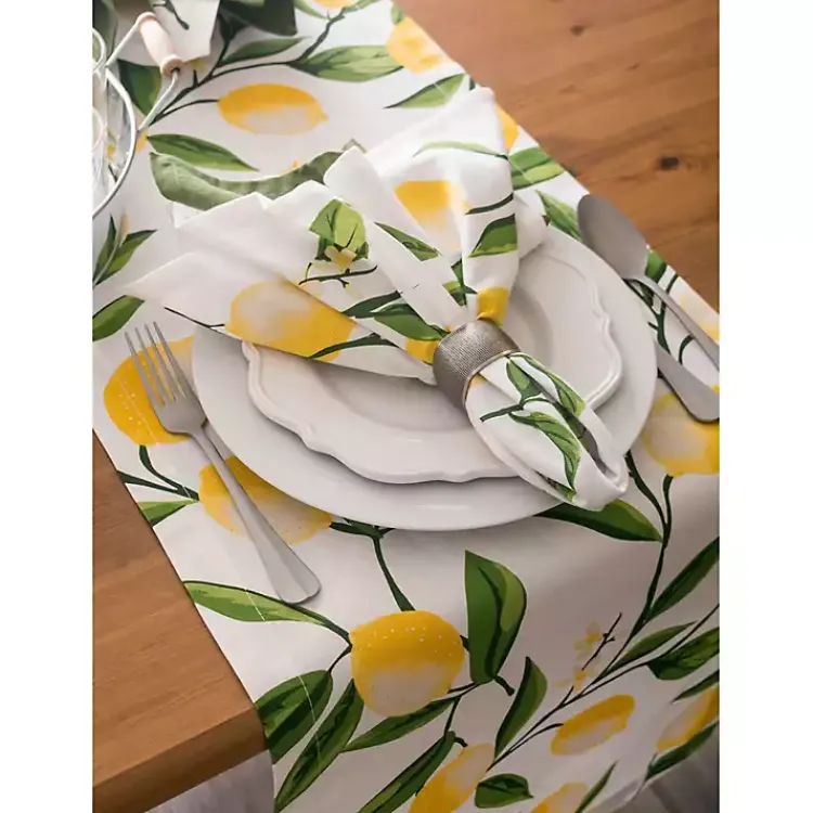 Table Linens-Kirklands Home Lemon Bliss Table Runner, 108 in. Multi