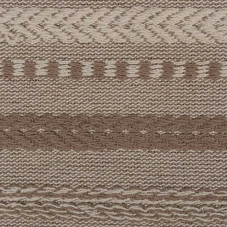 Table Linens-Kirklands Home Stone Braided Stripe Table Runner, 108 in. Brown