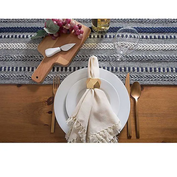Table Linens-Kirklands Home Navy Braided Stripe Table Runner, 108 in. Blue