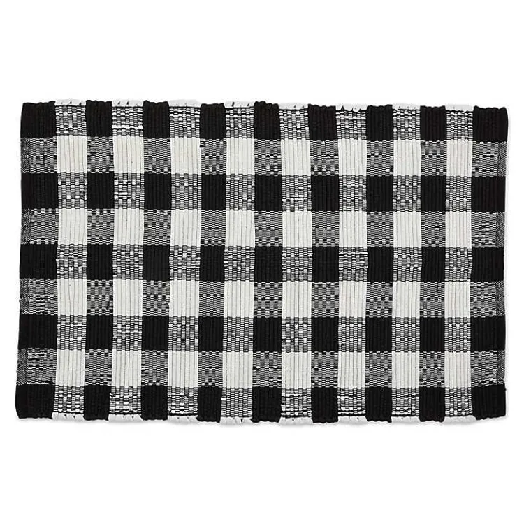 Accent Rugs-Kirklands Home and White Buffalo Check Accent Rug Black