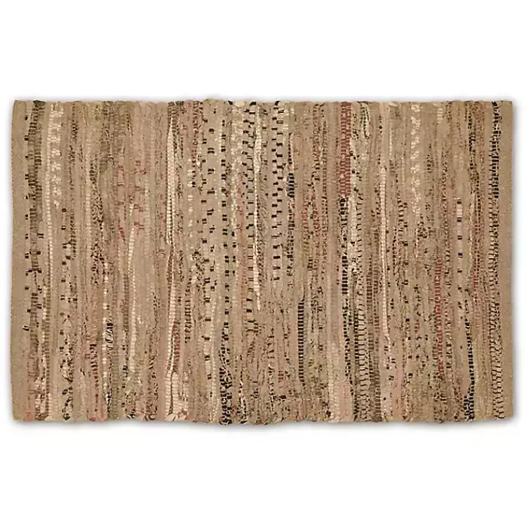 Accent Rugs-Kirklands Home Taupe Rag Accent Rug Brown