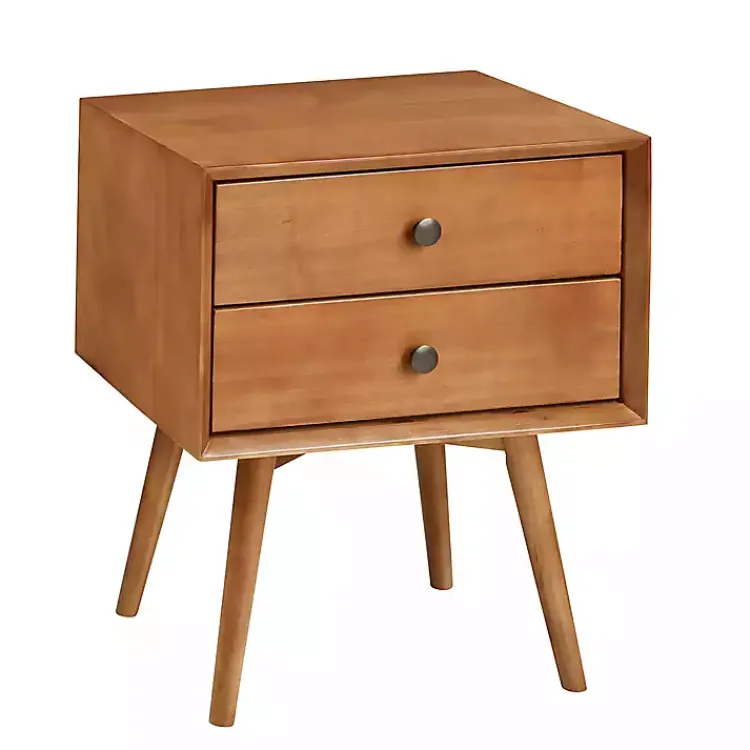 Nightstands-Kirklands Home Caramel Mid-Century Nightstand Brown