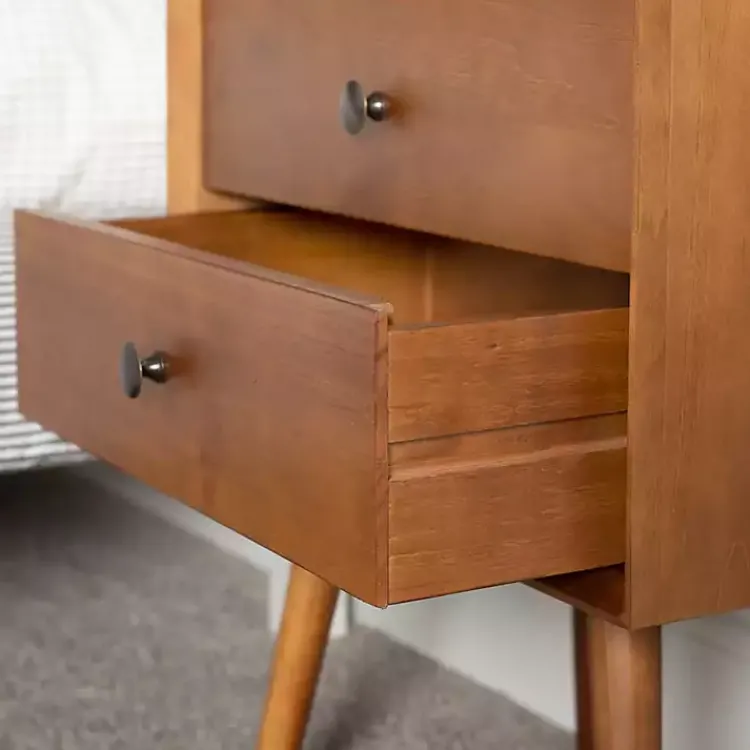 Nightstands-Kirklands Home Caramel Mid-Century Nightstand Brown