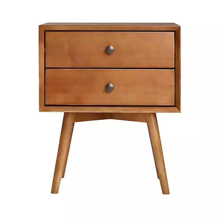 Nightstands-Kirklands Home Caramel Mid-Century Nightstand Brown