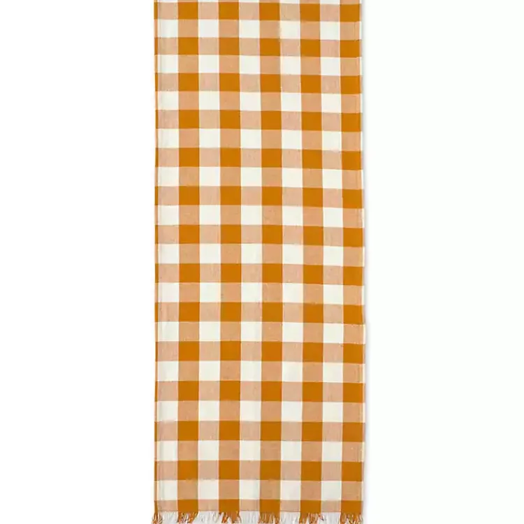 Table Linens-Kirklands Home Pumpkin Spice Checkered Table Runner