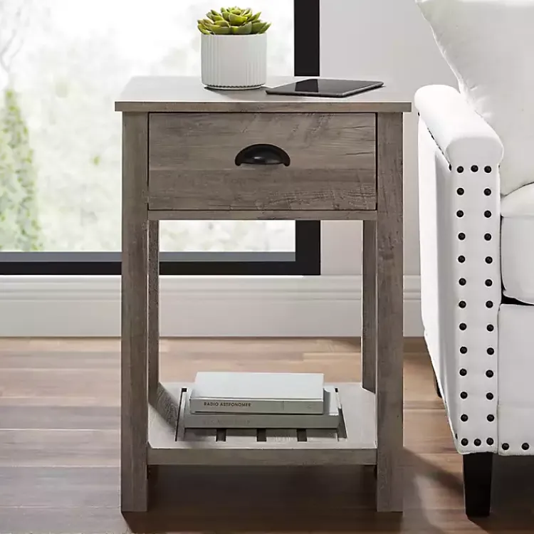 Accent & End Tables-Kirklands Home Wash Country Accent Table Gray