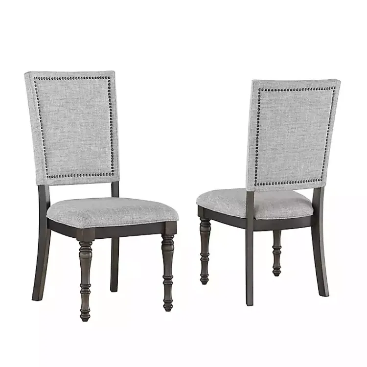 Dining Chairs-Kirklands Home Dawson Upholstered Dining Chairs, Set of 2 Gray