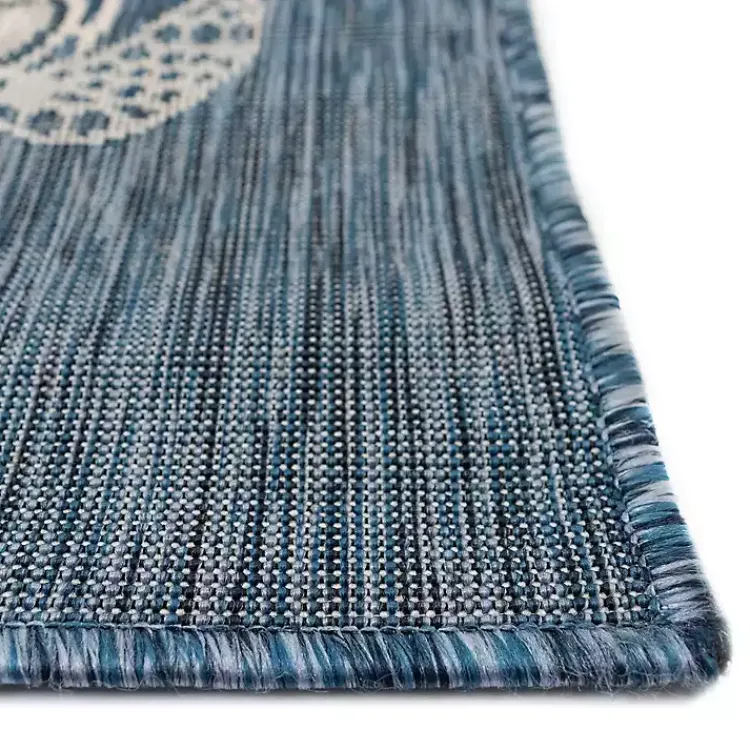 Area Rugs-Kirklands Home Navy Harrison Turtle Indoor/Outdoor Area Rug, 4x7 Blue