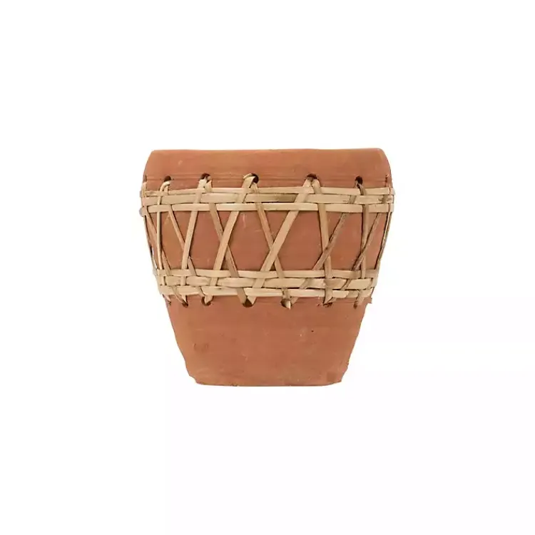 Planters-Kirklands Home Woven Diamond Terracotta Planter Tan