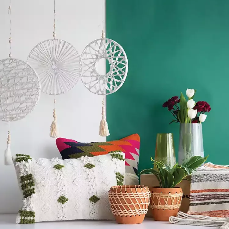 Planters-Kirklands Home Woven Diamond Terracotta Planter Tan