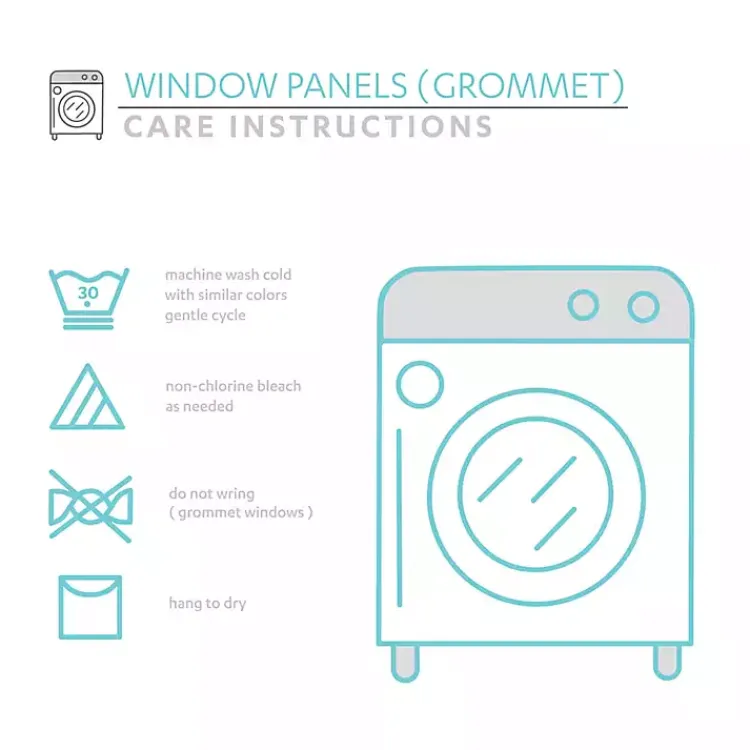 Curtains & Drapes-Kirklands Home White and Blue Grommet Curtain Panel Set, 84 in.