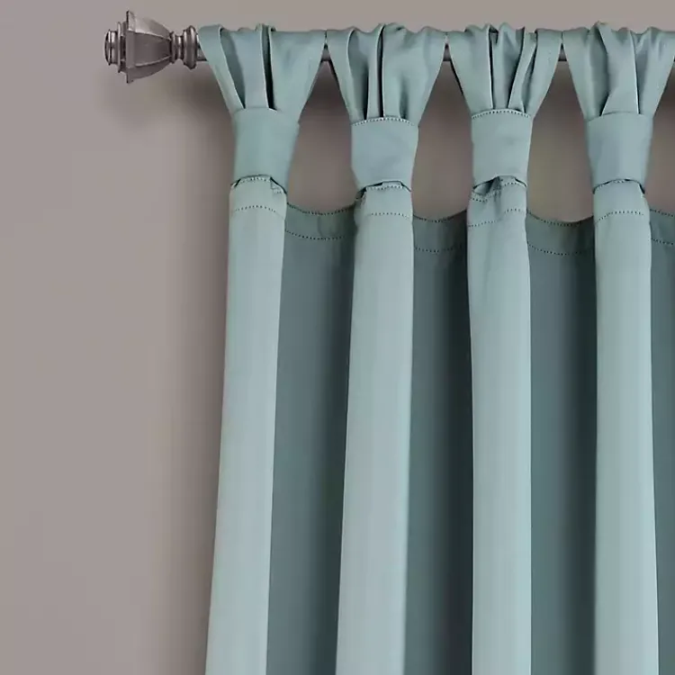 Curtains & Drapes-Kirklands Home Knotted Curtain Panel Set, 95 in. Blue