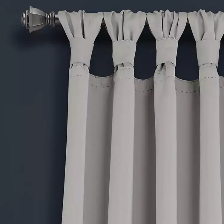 Curtains & Drapes-Kirklands Home Light Knotted Curtain Panel Set, 84 in. Gray
