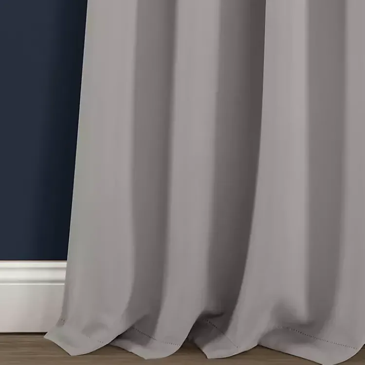 Curtains & Drapes-Kirklands Home Light Knotted Curtain Panel Set, 84 in. Gray