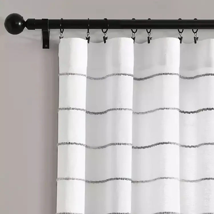 Curtains & Drapes-Kirklands Home Gray Ombre Stripe Curtain Panel Set, 95 in.