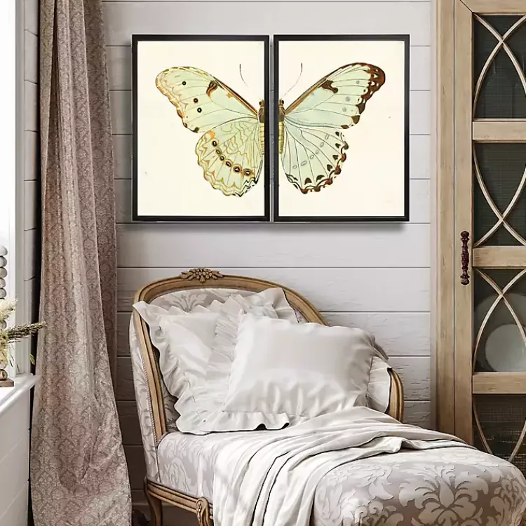 Framed Art-Kirklands Home Spa Butterfly Framed Art Prints, Set of 2 Multi