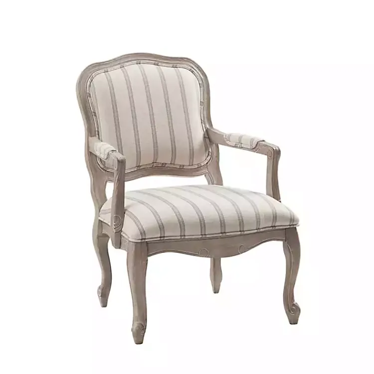 Accent Chairs-Kirklands Home Chaucer Navy Striped Accent Chair