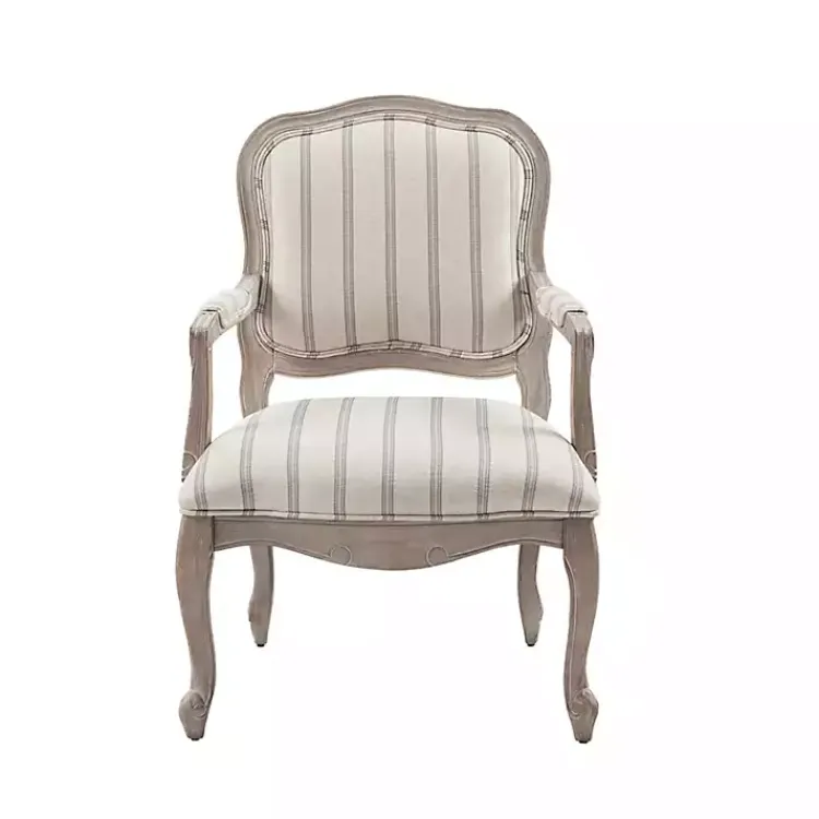 Accent Chairs-Kirklands Home Chaucer Navy Striped Accent Chair