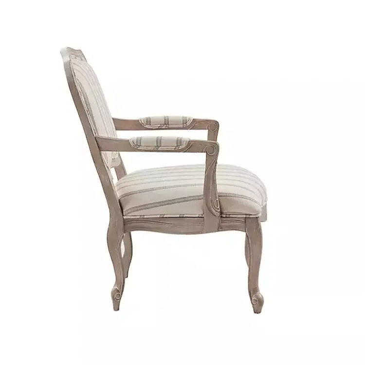 Accent Chairs-Kirklands Home Chaucer Navy Striped Accent Chair
