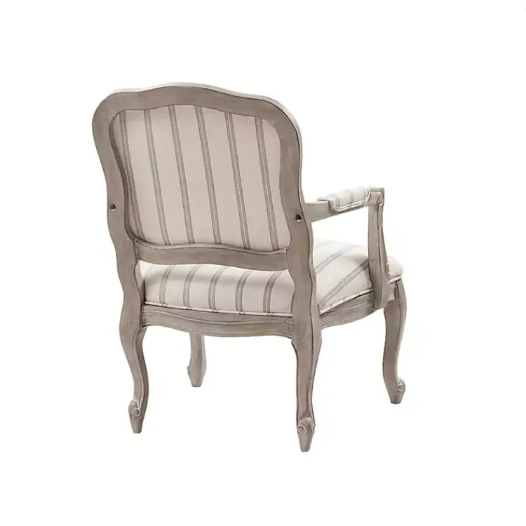 Accent Chairs-Kirklands Home Chaucer Navy Striped Accent Chair