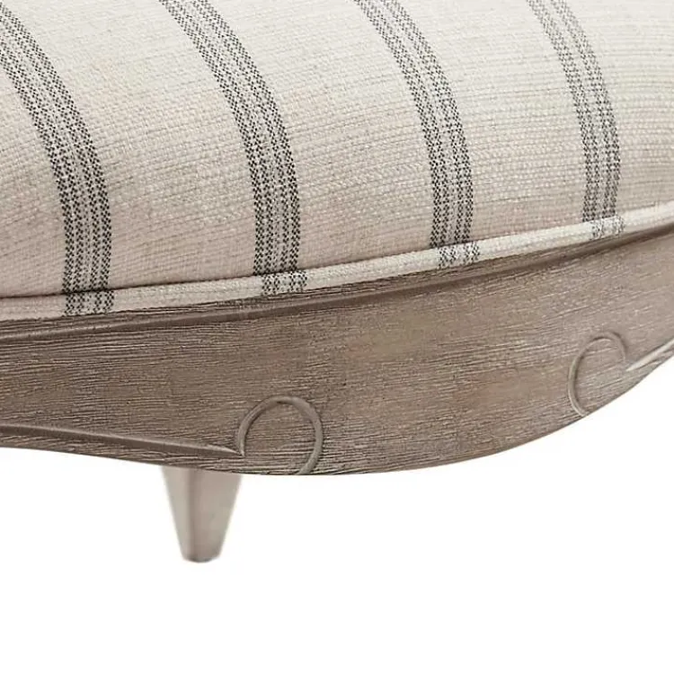 Accent Chairs-Kirklands Home Chaucer Navy Striped Accent Chair