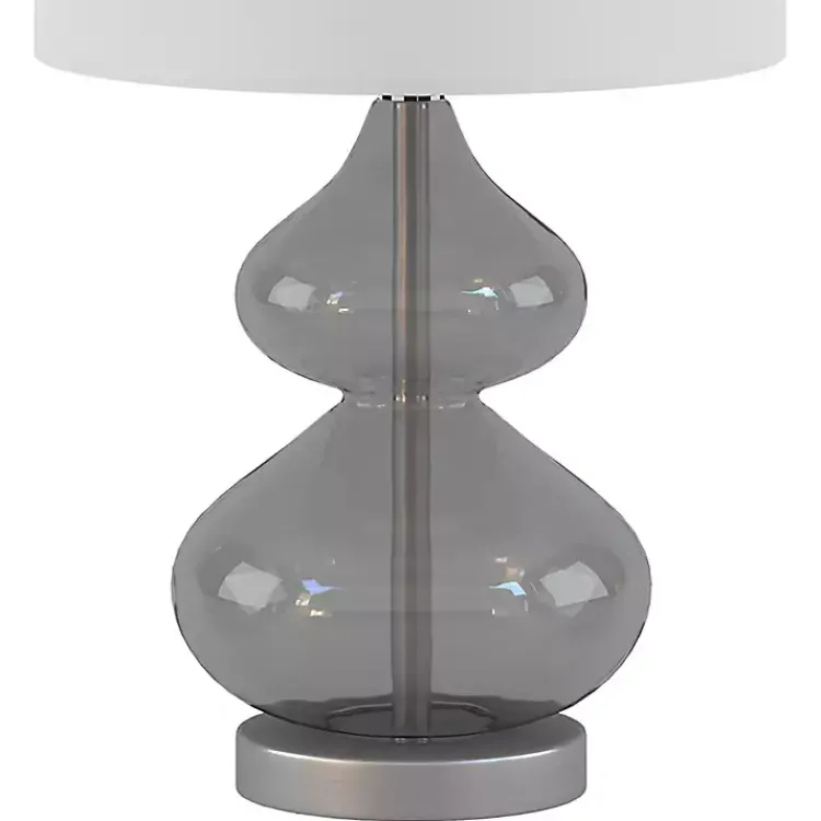 Table Lamps-Kirklands Home Curved Glass Table Lamps, Set of 2 Gray