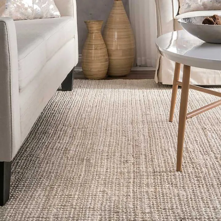 Area Rugs-Kirklands Home Neely Solid Jute Area Rug, 5x8 Tan