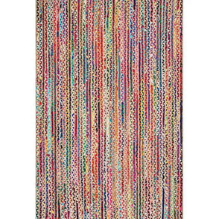 Area Rugs-Kirklands Home -Color Braided Jute and Cotton Area Rug, 8x10 Multi