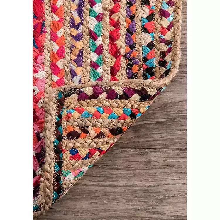 Area Rugs-Kirklands Home -Color Braided Jute and Cotton Area Rug, 8x10 Multi