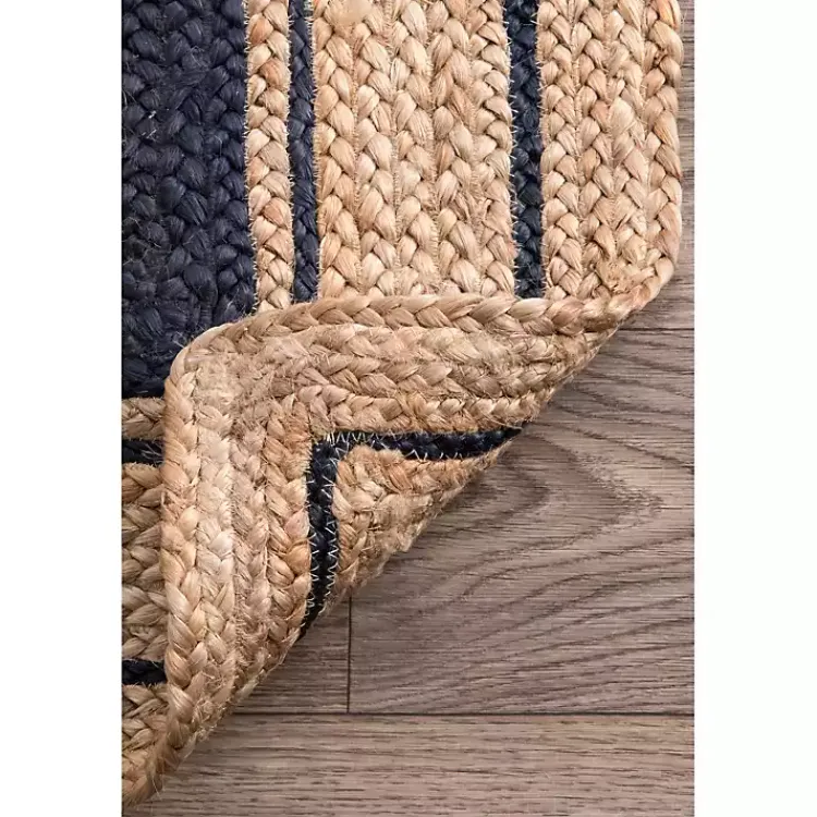 Area Rugs-Kirklands Home Black Double Border Braided Jute Area Rug, 5x8