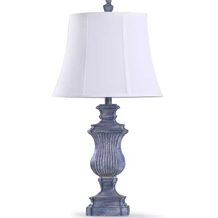 Table Lamps-Kirklands Home Distressed Blue Urn Table Lamp White