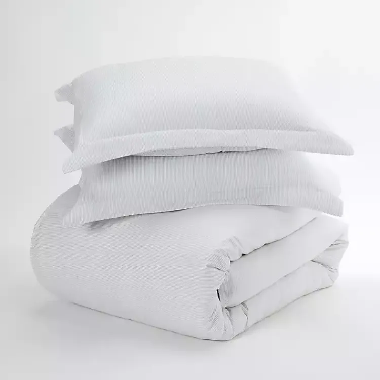Duvets-Kirklands Home Pinstripe 3-pc. Queen Duvet Cover Set